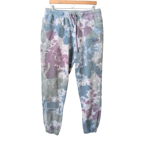 Nike Sportswear Tie Dye Club Fleece Sweatpants Joggers Men's Large Blue Purple